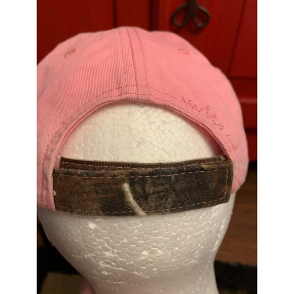 Primos Hunting Baseball Cap Hat Pink Camo Rhinestone Adjustable Distressed CUTE - Picture 3 of 3